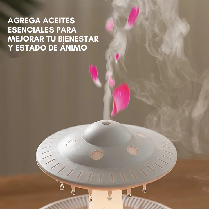 Humidificador con aromaterapia efecto lluvia