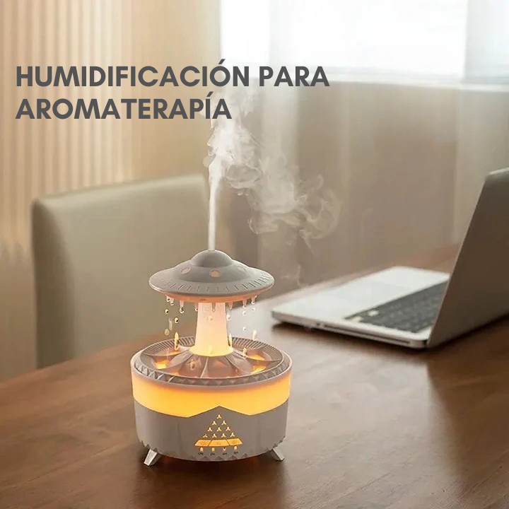 Humidificador con aromaterapia efecto lluvia