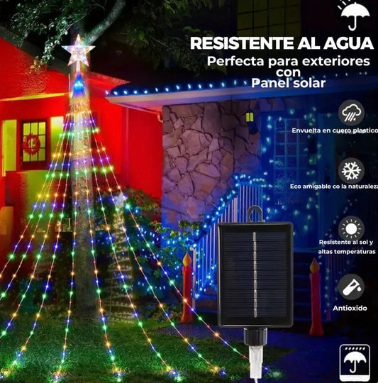 Luces De Navidad Cascada Solar